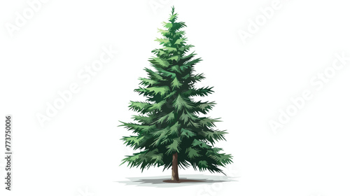 Green Christmas tree. Vector Flat vector