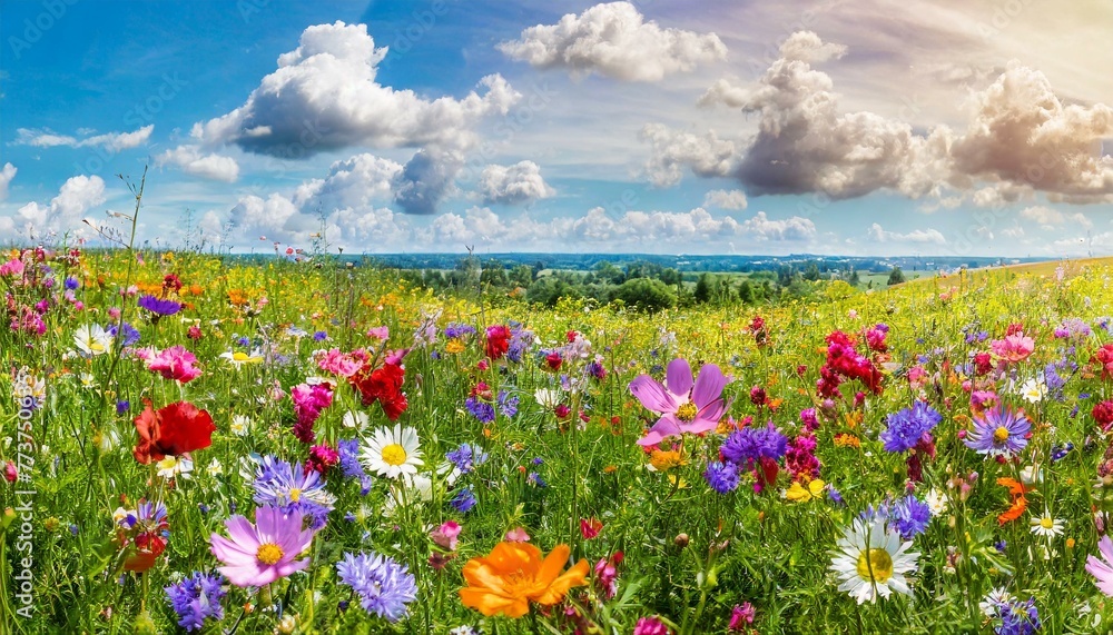 Blumenwiese: Ein Sommerpanorama