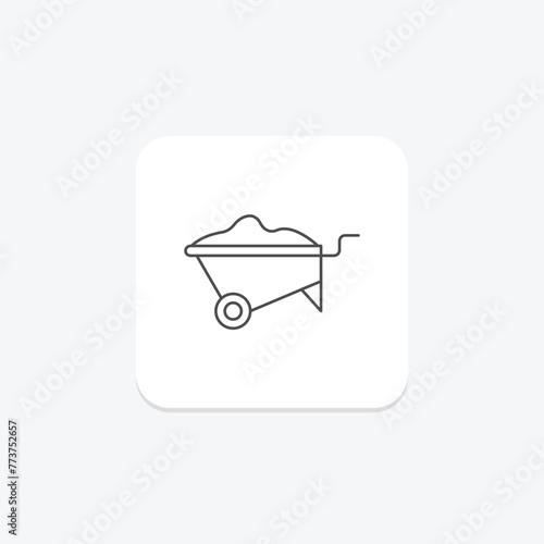 Wheelbarrow icon, cart, transport, carry, garden, editable vector, pixel perfect, illustrator ai file