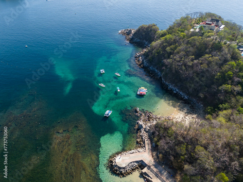 Aerial Views of La Entrega Beach  Unveiling the Vibrant Coral Reefs and Marine Life of Huatulco  Oaxaca