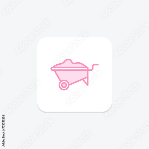 Wheelbarrow icon, cart, transport, carry, garden, editable vector, pixel perfect, illustrator ai file