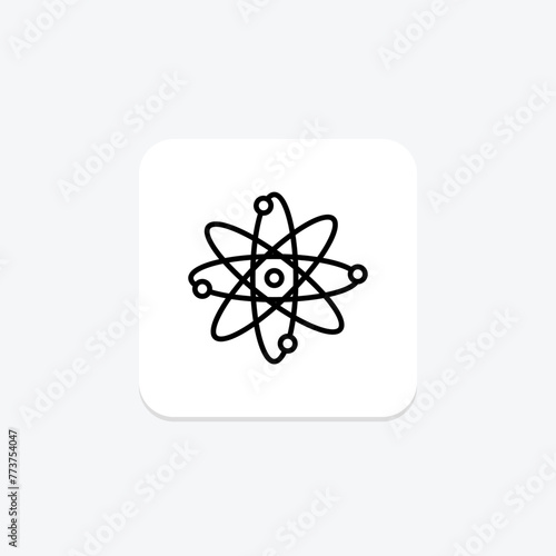 Atom icon, science, physics, chemistry, nucleus, editable vector, pixel perfect, illustrator ai file