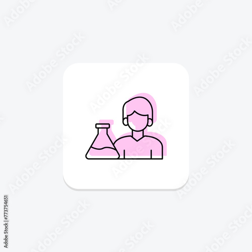 Laboratory assistant icon, lab assistant, science, research, help, editable vector, pixel perfect, illustrator ai file