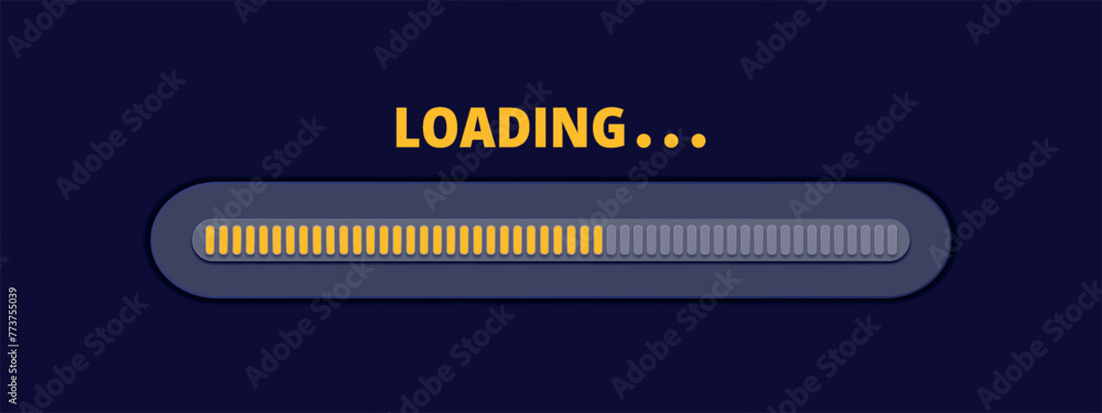 Speed upload or download. Load bar progress icon. A bright yellow ...