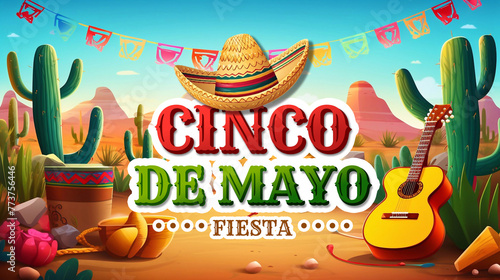 Cinco de Mayo Means 5 Mei, a festival in Mexico. Suitable for Poster Design, Greeting Card etc © Darwin Vectorian