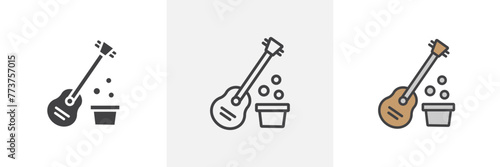 Dynamic Busking Performers Icon Set for Street and Urban Entertainers photo