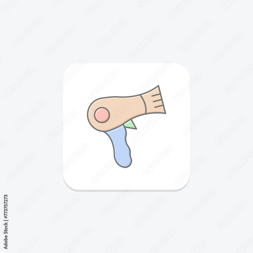 Beauty Hair Dryer icon, hair dryer, hair, styling, grooming, editable vector, pixel perfect, illustrator ai file Beauty Hair Dryer icon, hair dryer, hair, styling, grooming, editable vector, pixel perfect, illustrator ai file