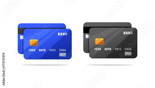 Credit card vector isolated on white background.
