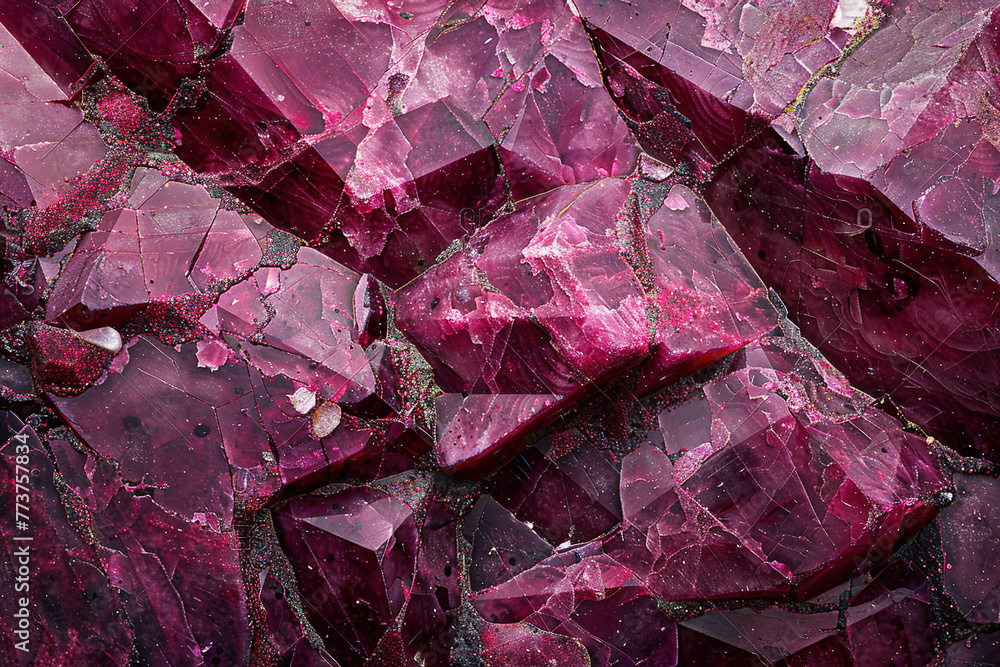 Fototapeta premium ruby stone texture, rich red shades with natural inclusions