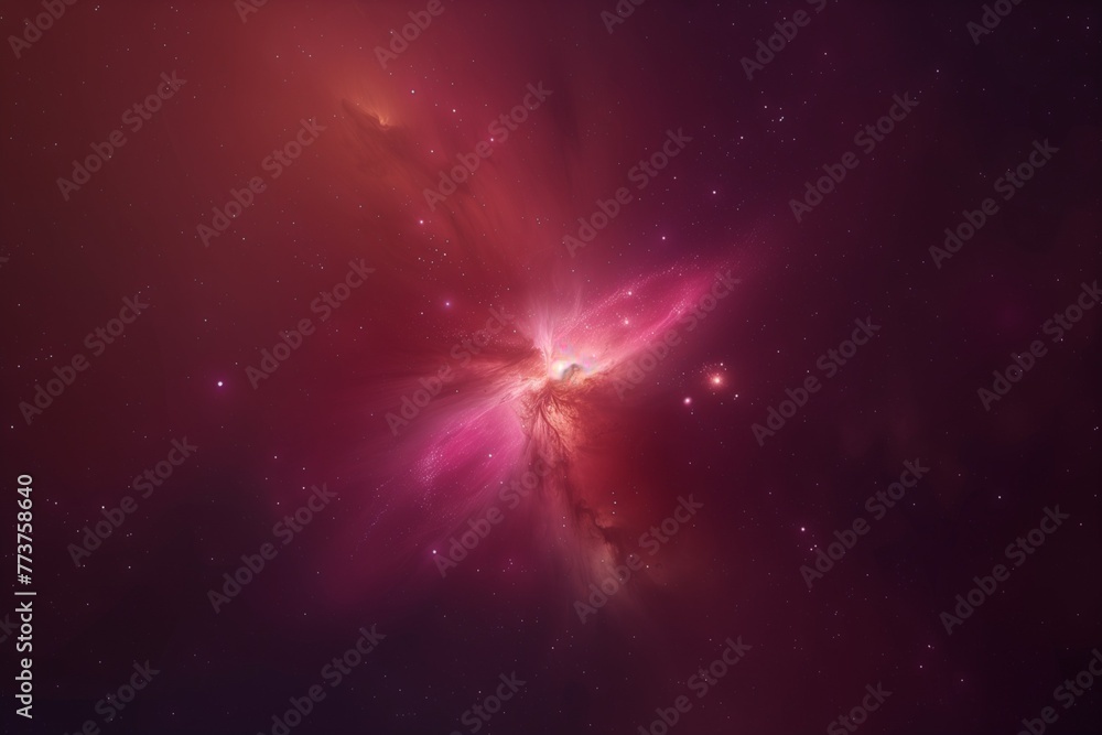 A nebula with vibrant colors against the dark expanse of space. Generative AI