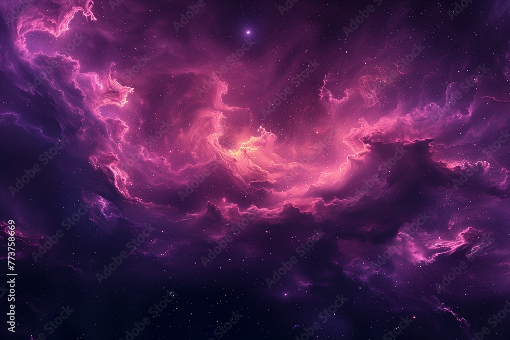 A nebula with vibrant colors against the dark expanse of space. Generative AI