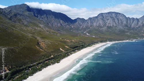 Kogel Bay beach surrounded by mountains, Cape Town