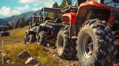 A stock of rugged and reliable all-terrain vehicles for outdoor exploration AI generated illustration photo
