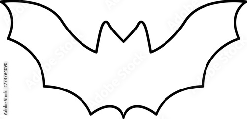 Silhouette outline flying bat logo