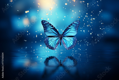 butterfly on blue background © jowel