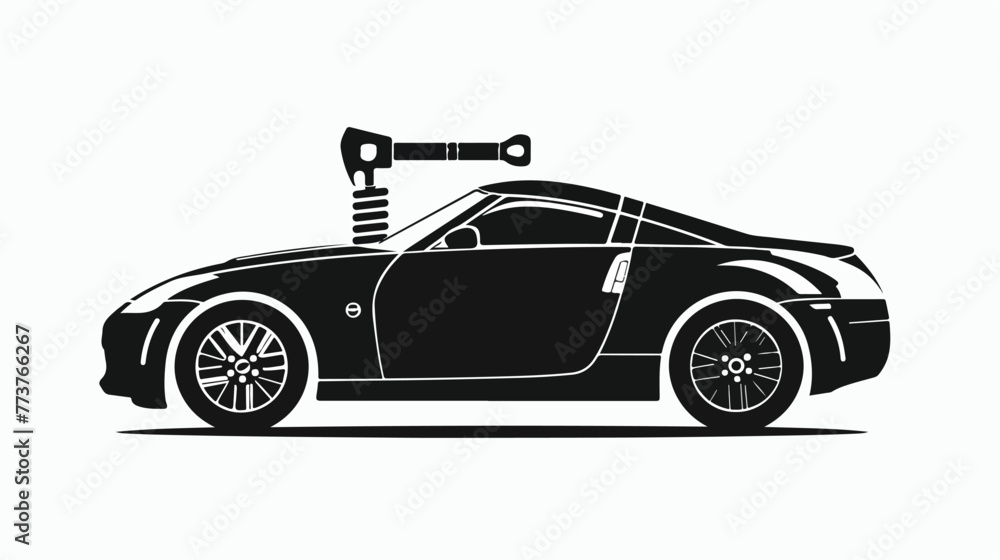 Black car repair icon image vector flat v