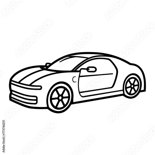 Sleek electric car outline icon in vector format for eco-friendly designs. © Crazy Juke Vector