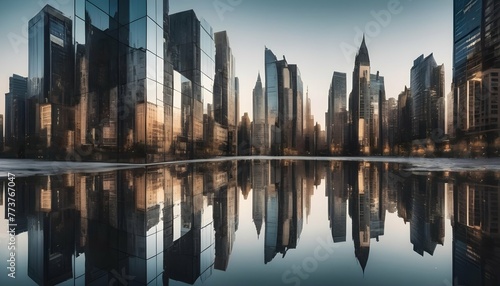 imagine a city where buildings are made of mirrors upscaled 6