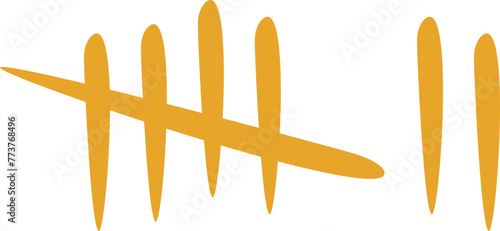 Fotografie Yellow line tally mark
