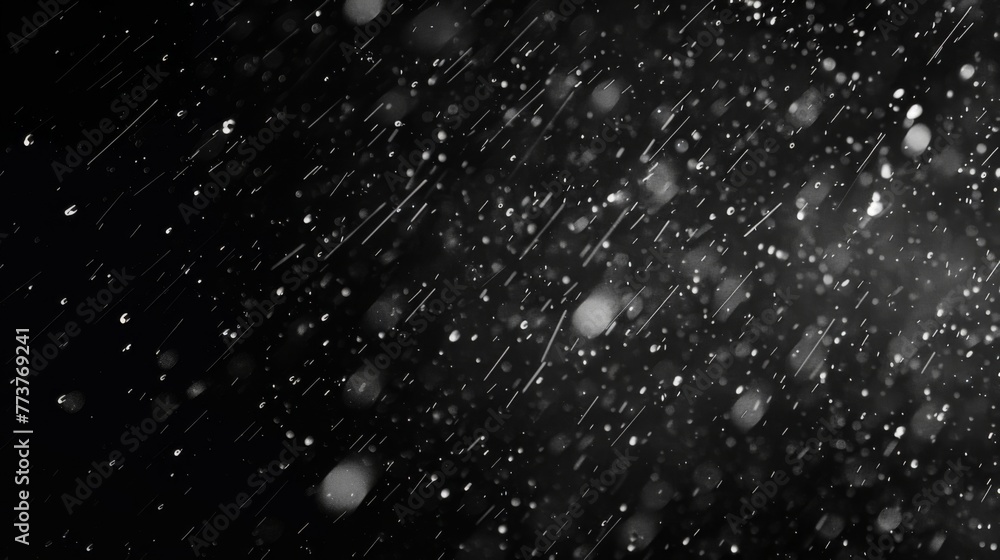 Rain on a black background. Raindrop overlay - obrazy, fototapety, plakaty 