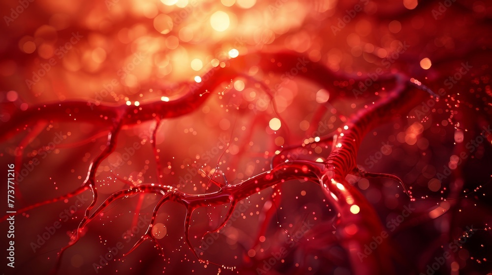 An intricate network of veins and arteries in the human body An intricate network of veins and arteries in the human body