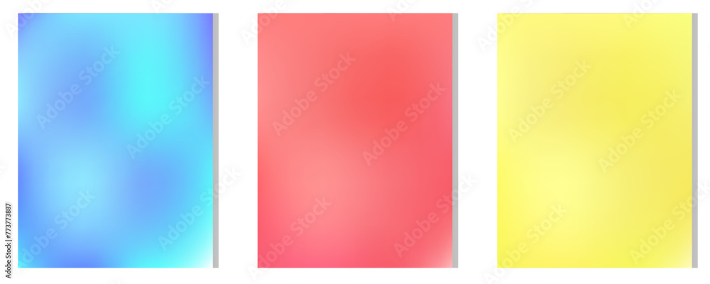 Set of custom gradient backgrounds.
Vector gradient layouts