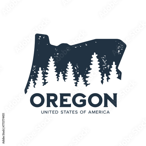 Oregon. Hand drawn USA state name silhouette on white background. Modern typography for t shirt prints, posters, stickers, cards, souvenirs. Vector vintage illustration.