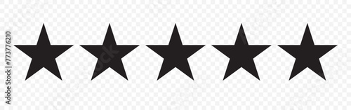 Five stars customer review icon for apps and websites.  flat style. 5 star sign. Star symbol. Star rating feedback review from customer experience vector design illustration in eps 10.