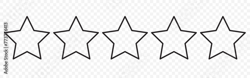 Five stars customer review icon for apps and websites.  flat style. 5 star sign. Star symbol. Star rating feedback review from customer experience vector design illustration in eps 10.