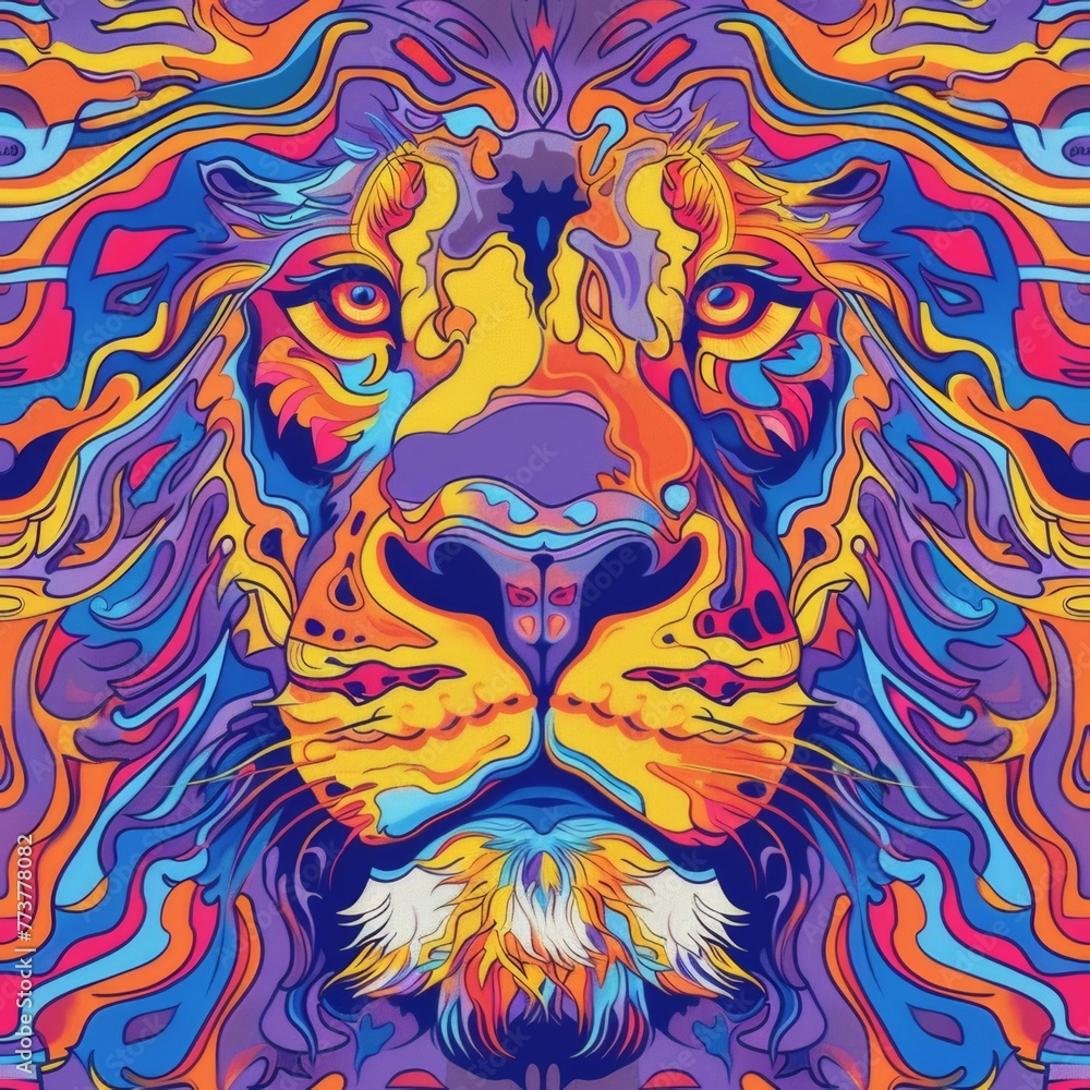 psycheladic colorful pattern tile animal psycheladic colorful pattern tile animal