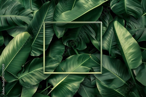 Creative layout made of tropical leaves   Flat lay   Nature concept