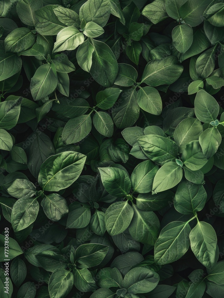 A close up of green leaves with a lush green background A close up of green leaves with a lush green background