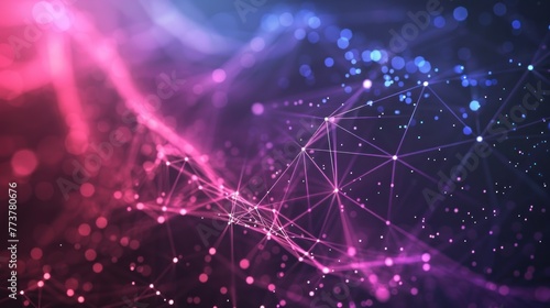 Abstract futuristic - Molecules technology on dark purple background. Illustration Vector design digital technology concept.