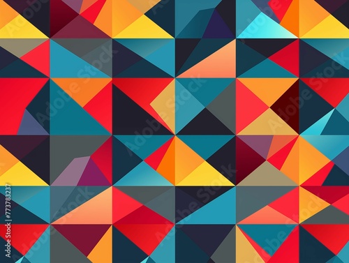 Colored Geometric Seamless Pattern Abstract Background. Generative AI