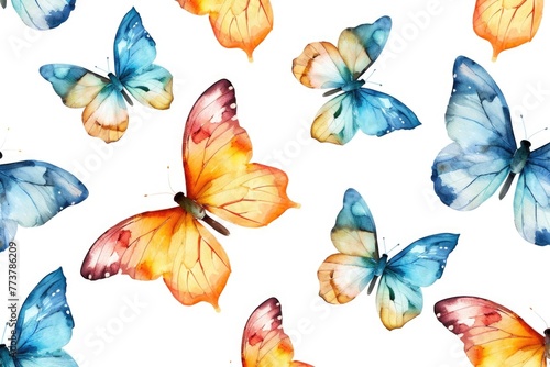colored butterflies background