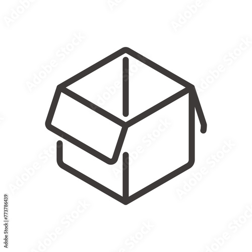 空箱のダンボールのアイコン。