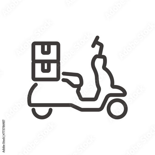 荷物を運ぶバイクのアイコン