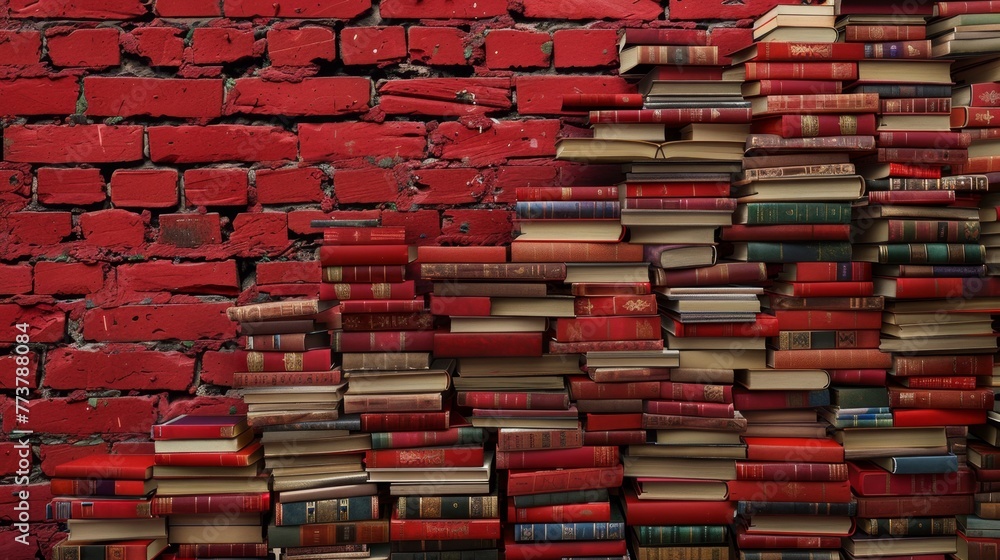 Abstract Book Wall, Ideal for Education and Knowledge Concepts Abstract Book Wall, Ideal for Education and Knowledge Concepts