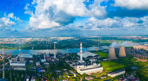 Photography Industrial Environment of Minpu Bridge in Minhang District, Shanghai, China
