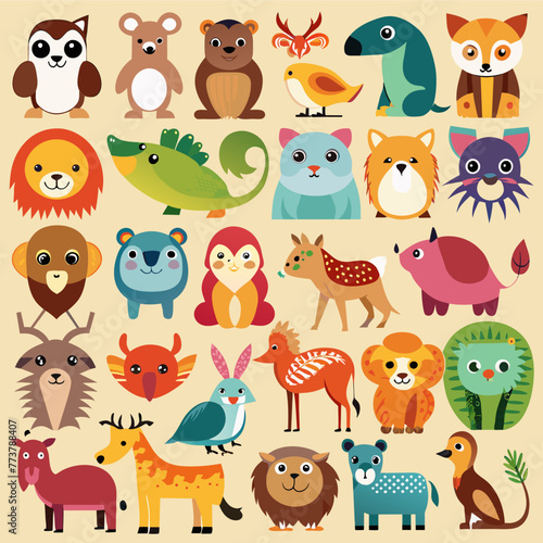 Set of 30 Animals Icons Sheet 