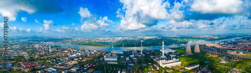 Photography Industrial Environment of Minpu Bridge in Minhang District, Shanghai, China