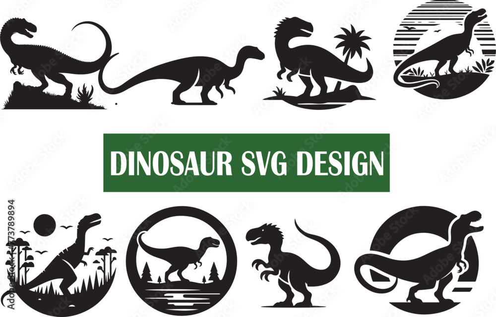 Dinosaur svg design bundle.