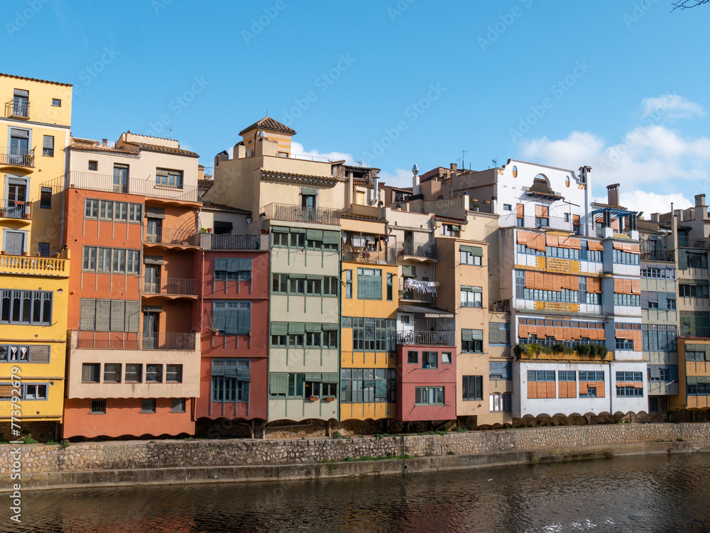 Girona City Center, Catalonia, Spain on a sunny afternoon 2