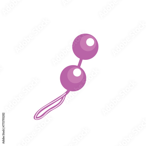 Vaginal beads on white background
