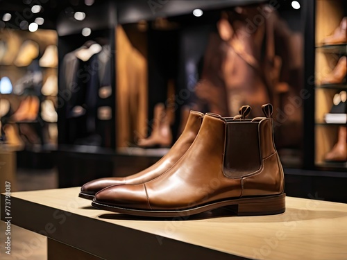 YOUNG MAN DARK BROWN LUXUXRY BOOT for sale in luxury modern shop boutique © lal khan
