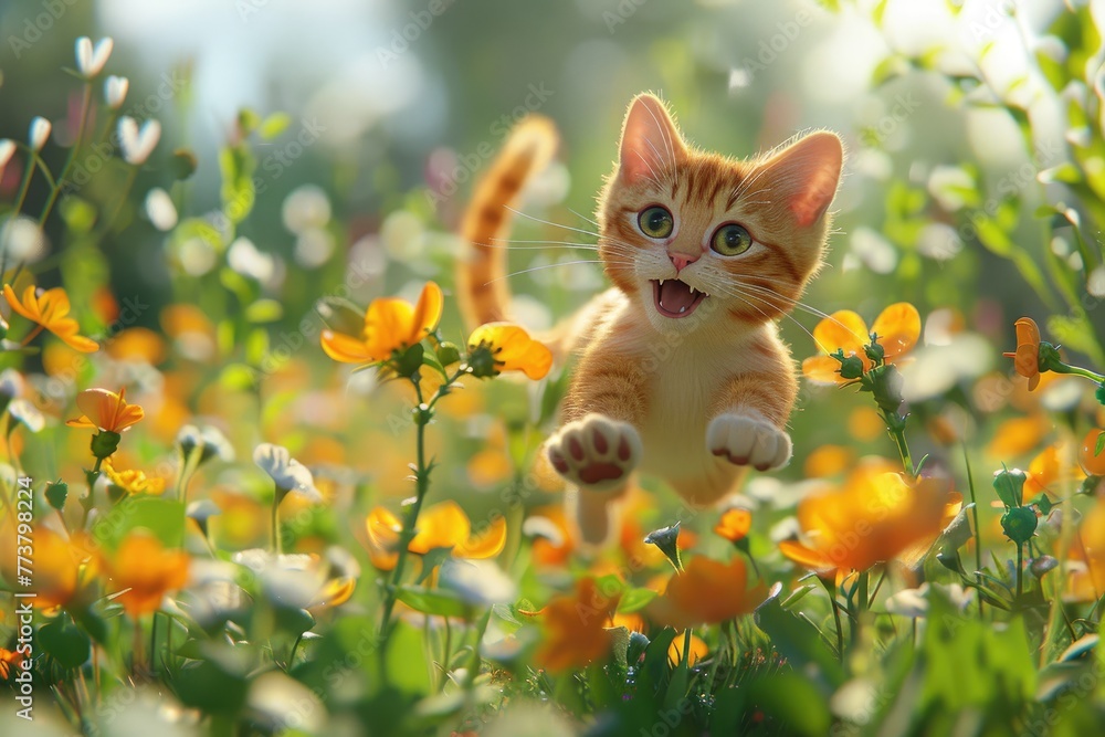 cat on the grass cat on the grass