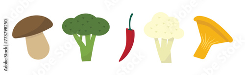Farm Product Produce and Harvest Flat Vector Set