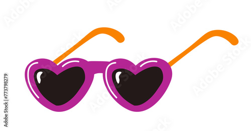 Heart Shaped Sunglasses Design vector