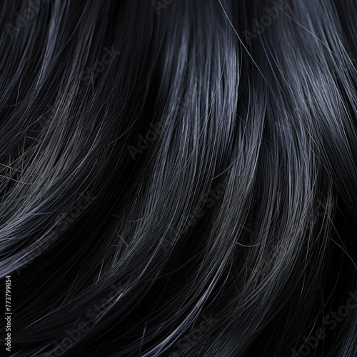 closeup surface human black hair textured background photo