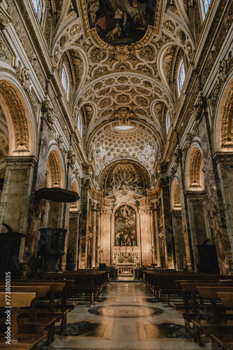 Inside of a church in rome italy photo